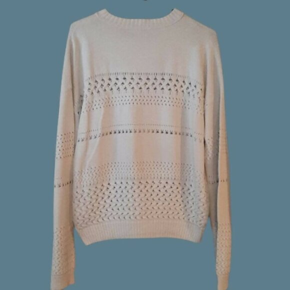 French Connection Long Sleeve Open Knit Sweater - /White - Picture 4 of 7